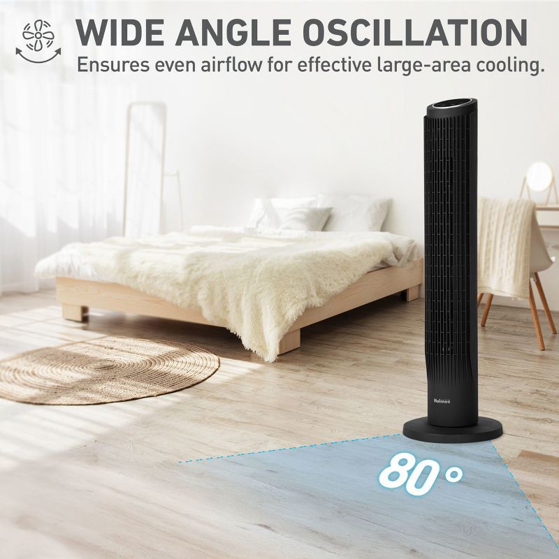 slide 5 of 11, Holmes 37" Whisper Force Tower Oscillating Fan with Clean Breeze, 1 ct