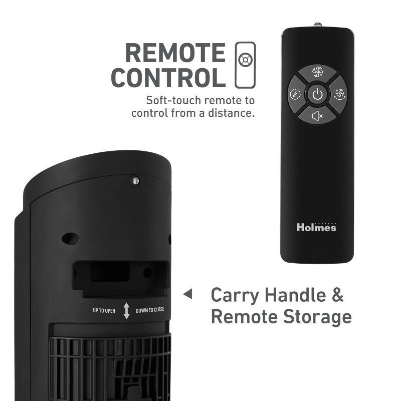 slide 6 of 11, Holmes 37" Whisper Force Tower Oscillating Fan with Clean Breeze, 1 ct