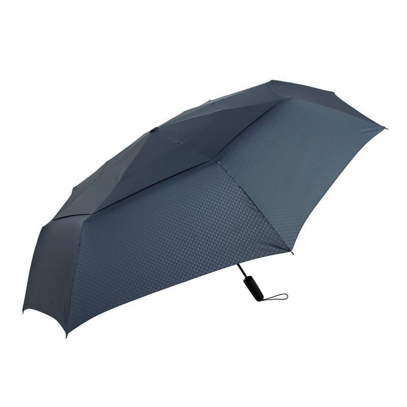 slide 2 of 4, ShedRain JUMBO Auto Open Auto Close Compact Umbrella - Gray: Telescoping Shaft, Geometric Pattern, 54" Span, 1 ct