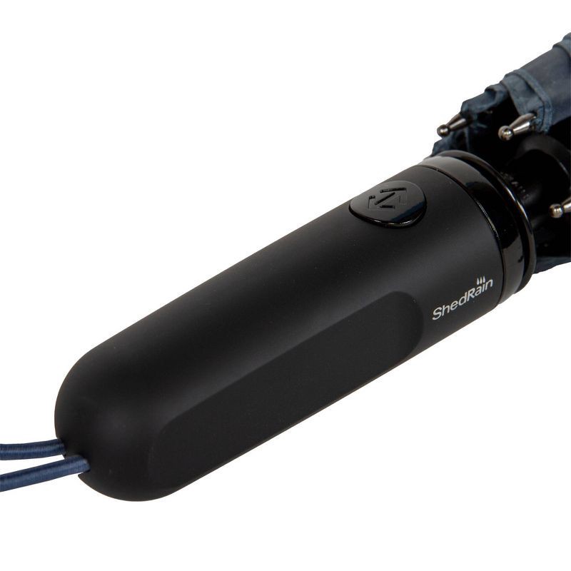 slide 4 of 4, ShedRain JUMBO Auto Open Auto Close Compact Umbrella - Gray: Telescoping Shaft, Geometric Pattern, 54" Span, 1 ct