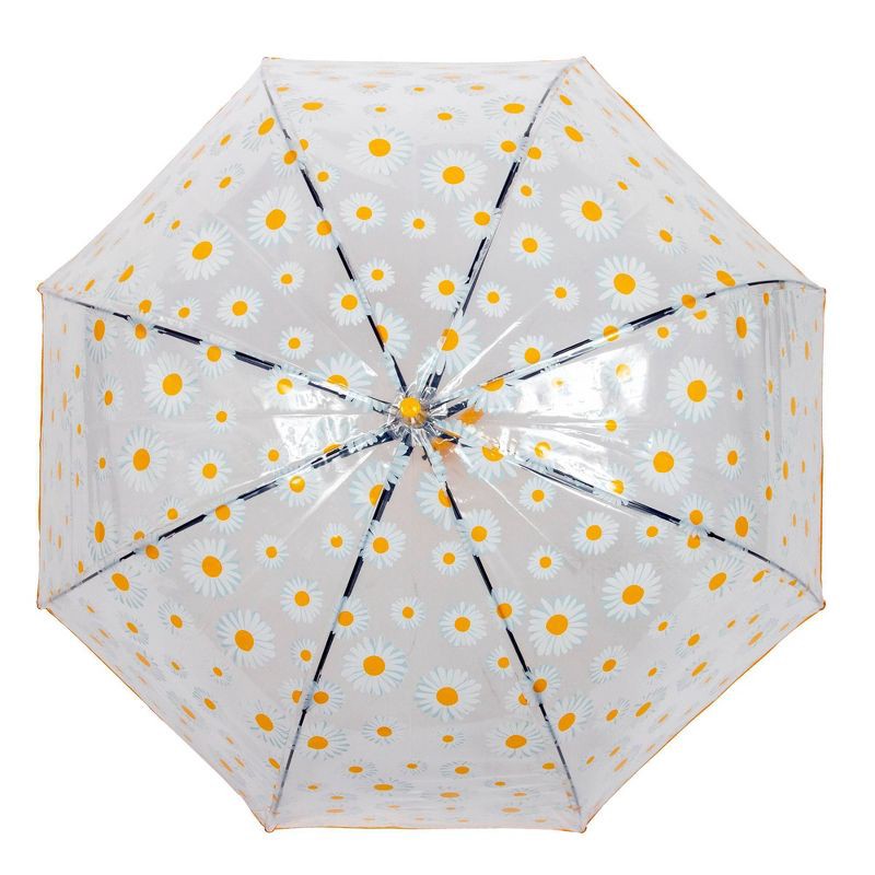 slide 2 of 6, ShedRain Bubble Daisy Bell Bubble Umbrella - Clear: Auto-Open, Plastic Handle, Floral Botanical Pattern, 52" Span, 1 ct