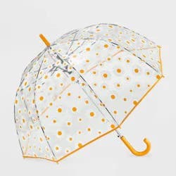 ShedRain Bubble Daisy Bell Bubble Umbrella - Clear: Auto-Open, Plastic Handle, Floral Botanical Pattern, 52" Span