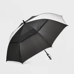 ShedRain Golf Umbrella - Black/Stone: UV Protection, Wind-Resistant, Auto-Open, 60" Span