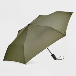 ShedRain Auto Open Auto Close Compact Umbrella - Moss Green: Telescoping Shaft, Polyester Shell