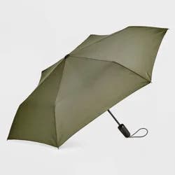 ShedRain Auto Open Auto Close Compact Umbrella - Moss Green: Telescoping Shaft, Polyester Shell