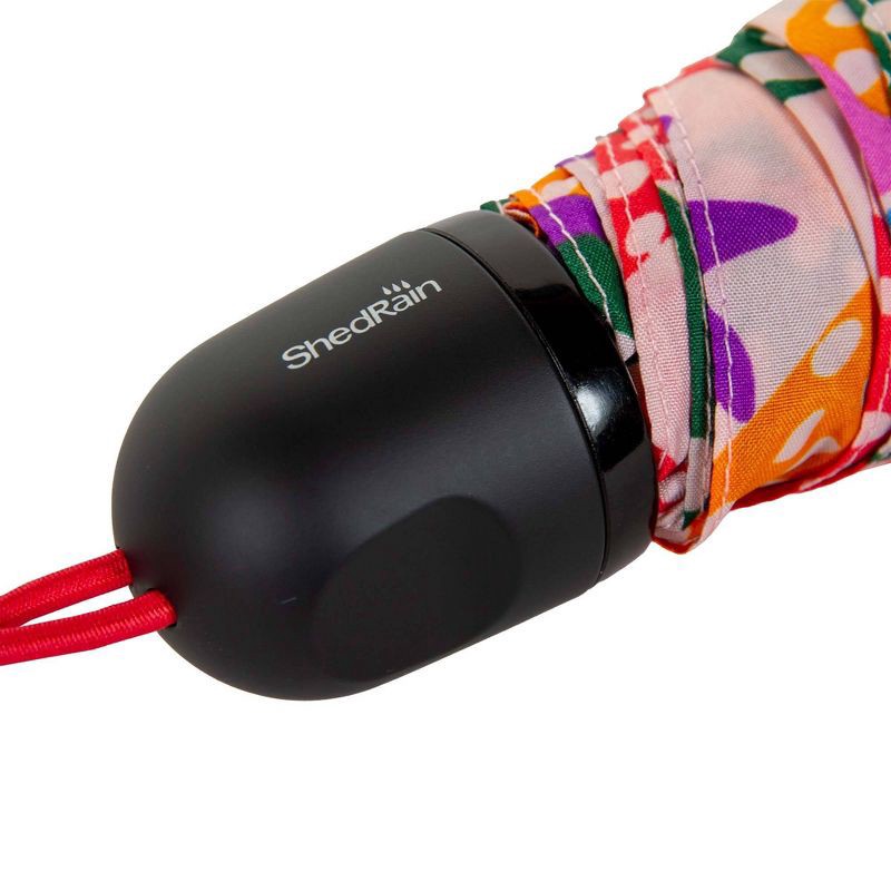 slide 5 of 5, ShedRain Mini Manual Compact Umbrella - Pink: Telescoping Shaft, Strawberries Pattern, 38" Span, 1 ct