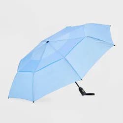 ShedRain VORTEX Auto Open Auto Close Compact Umbrella - Light Blue: Auto-Open & Close, Telescoping Shaft, Solid Polyester Canvas
