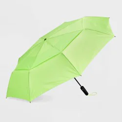 ShedRain JUMBO Auto Open Auto Close Compact Umbrella - Lime Green: Telescoping Shaft, Geometric Pattern
