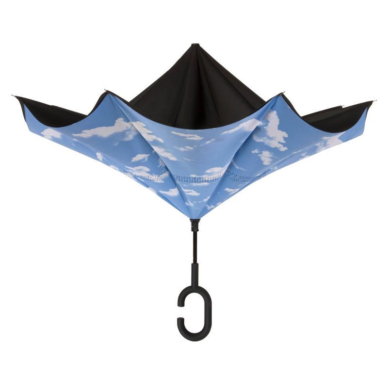 slide 4 of 5, ShedRain UnbelievaBrella Reverse Opening Stick Umbrella - Black/White, 1 ct