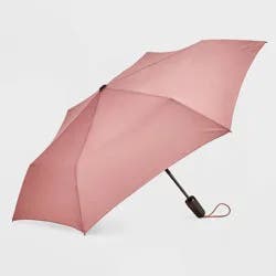 ShedRain Auto Open Auto Close Compact Umbrella - Rose Pink: Telescoping Shaft, Solid Polyester Shell