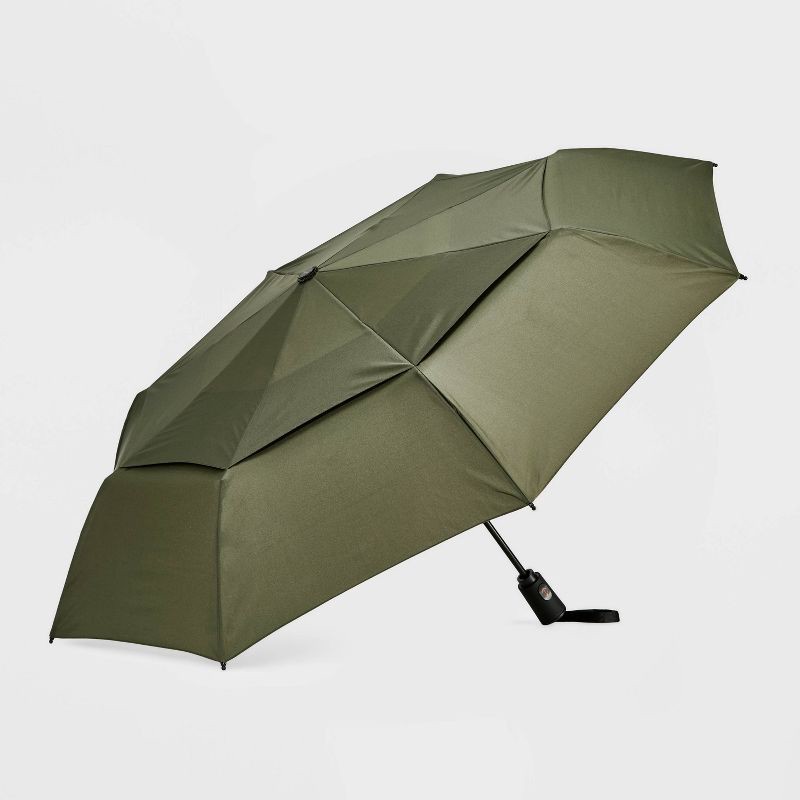 slide 1 of 5, ShedRain VORTEX Auto Open Auto Close Compact Umbrella - Moss Green: Auto-Open, Auto-Close, Telescoping Shaft, 47" Span, 1 ct