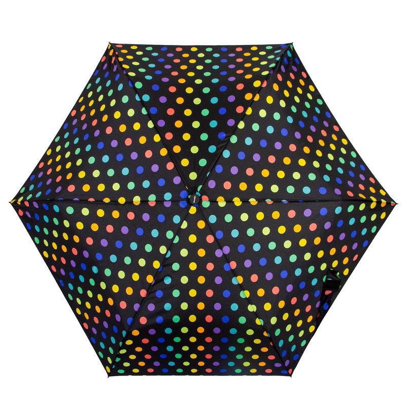 slide 2 of 5, ShedRain Polka Dots Auto Open Auto Close Compact Umbrella - Rainbow, 1 ct