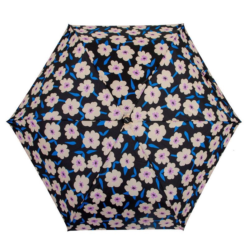 slide 2 of 5, ShedRain Auto Open Auto Close Compact Umbrella - Black Floral, 1 ct