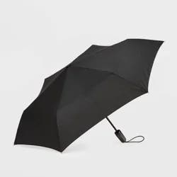 ShedRain Auto Open Auto Close Compact Umbrella - Black: Telescoping Shaft, Solid Pattern, Polyester Shell, 54" Span