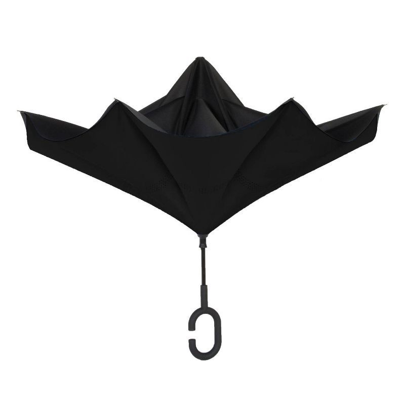 slide 2 of 4, ShedRain UnbelievaBrella Reverse Opening Stick Umbrella - Black, 1 ct