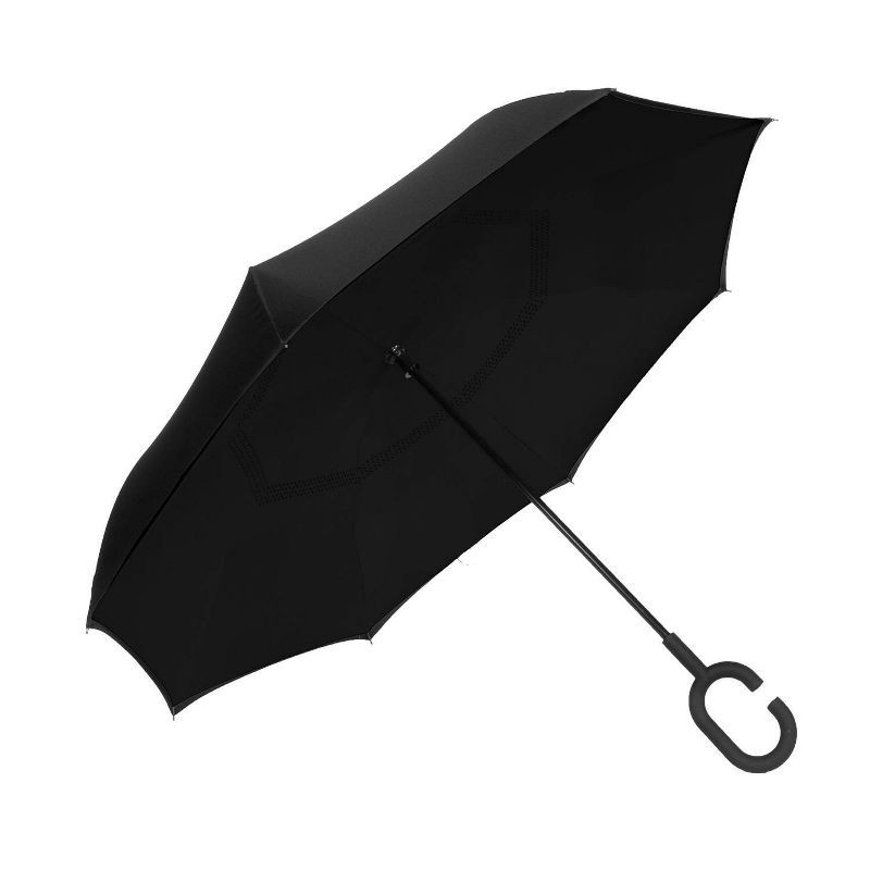 slide 3 of 4, ShedRain UnbelievaBrella Reverse Opening Stick Umbrella - Black, 1 ct