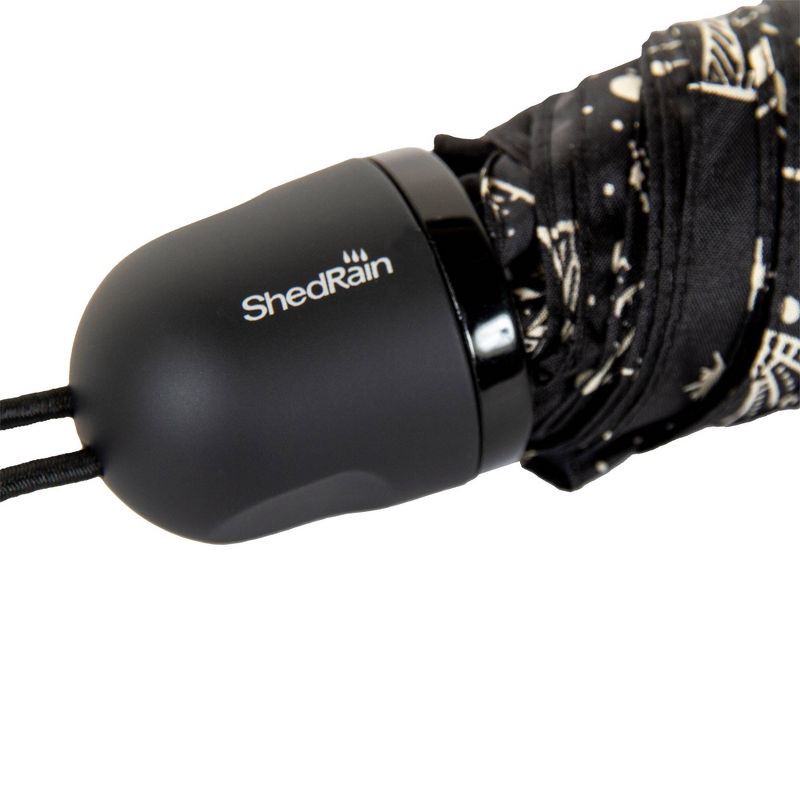 slide 5 of 5, ShedRain Mini Manual Compact Umbrella - Black Zodiac: Telescoping Shaft, Star Galaxy Pattern, 38" Span, 1 ct