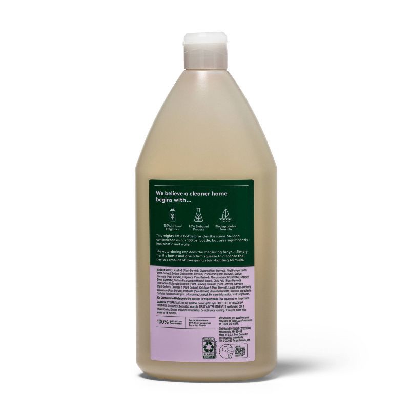 slide 2 of 2, Lavender & Bergamot Ultra-Concentrated Liquid Laundry Detergent 64 Loads - 32 fl oz - Everspring™, 32 fl oz