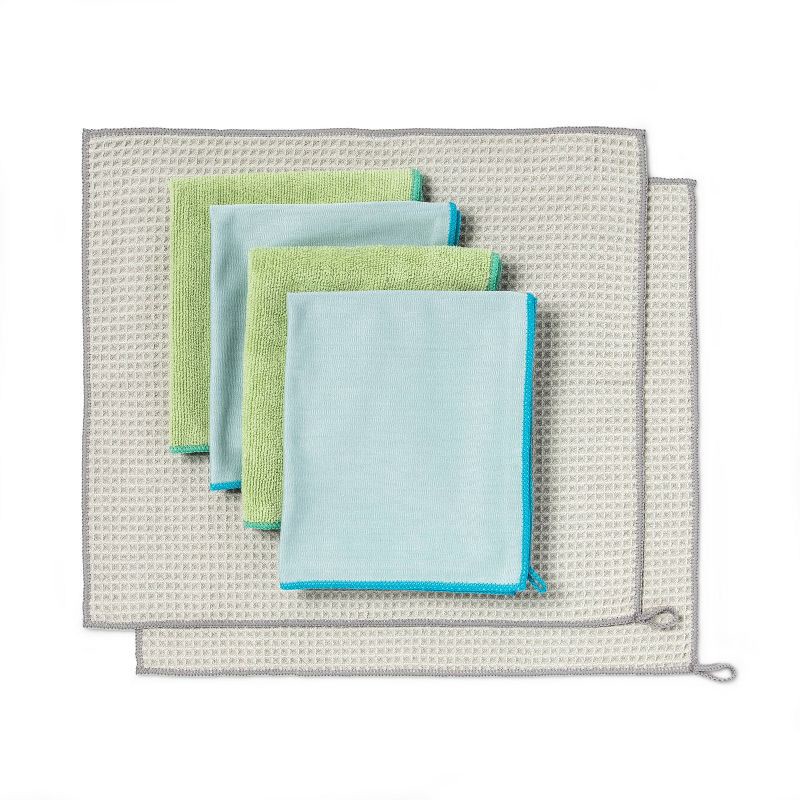 slide 3 of 4, Multi-Surface Microfiber Cleaning Cloths - 6ct - Everspring™, 6 ct