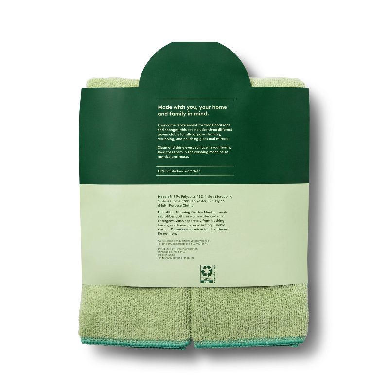 slide 4 of 4, Multi-Surface Microfiber Cleaning Cloths - 6ct - Everspring™, 6 ct