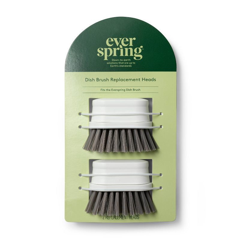 Dish Brush Replacement Head - 2ct - Everspring