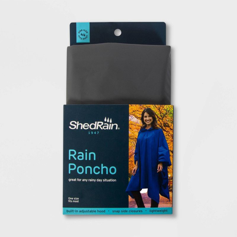 slide 1 of 2, ShedRain Poncho - Charcoal Gray, 1 ct
