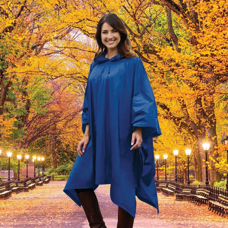 slide 2 of 2, ShedRain Poncho - Blue: Snap & Pull-On Closure, One Size Fits Most, 1 ct