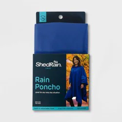 ShedRain Poncho - Blue: Snap & Pull-On Closure, One Size Fits Most