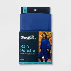 ShedRain Poncho - Blue: Snap & Pull-On Closure, One Size Fits Most