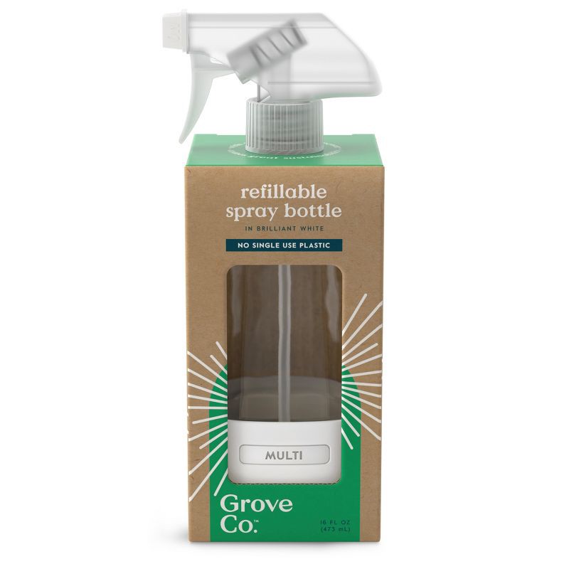 slide 8 of 9, Grove Co. Reusable Cleaning Glass Spray Bottle - White, 1 ct