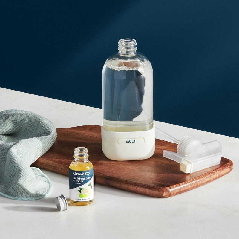 slide 9 of 9, Grove Co. Reusable Cleaning Glass Spray Bottle - White, 1 ct
