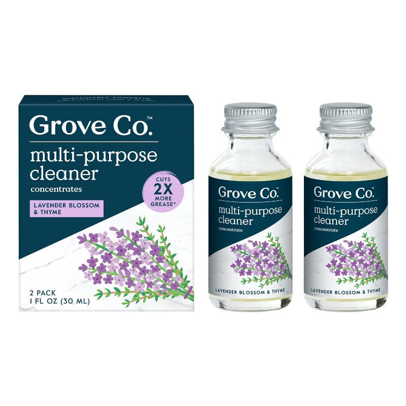 slide 1 of 7, Grove Co. Lavender Multi-Purpose Cleaner Concentrates - 2 fl oz/2ct, 2 fl oz, 2 ct
