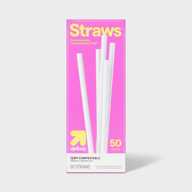 slide 1 of 3, Straws - 50ct/1.69oz - up&up™, 50 ct, 1.69 oz