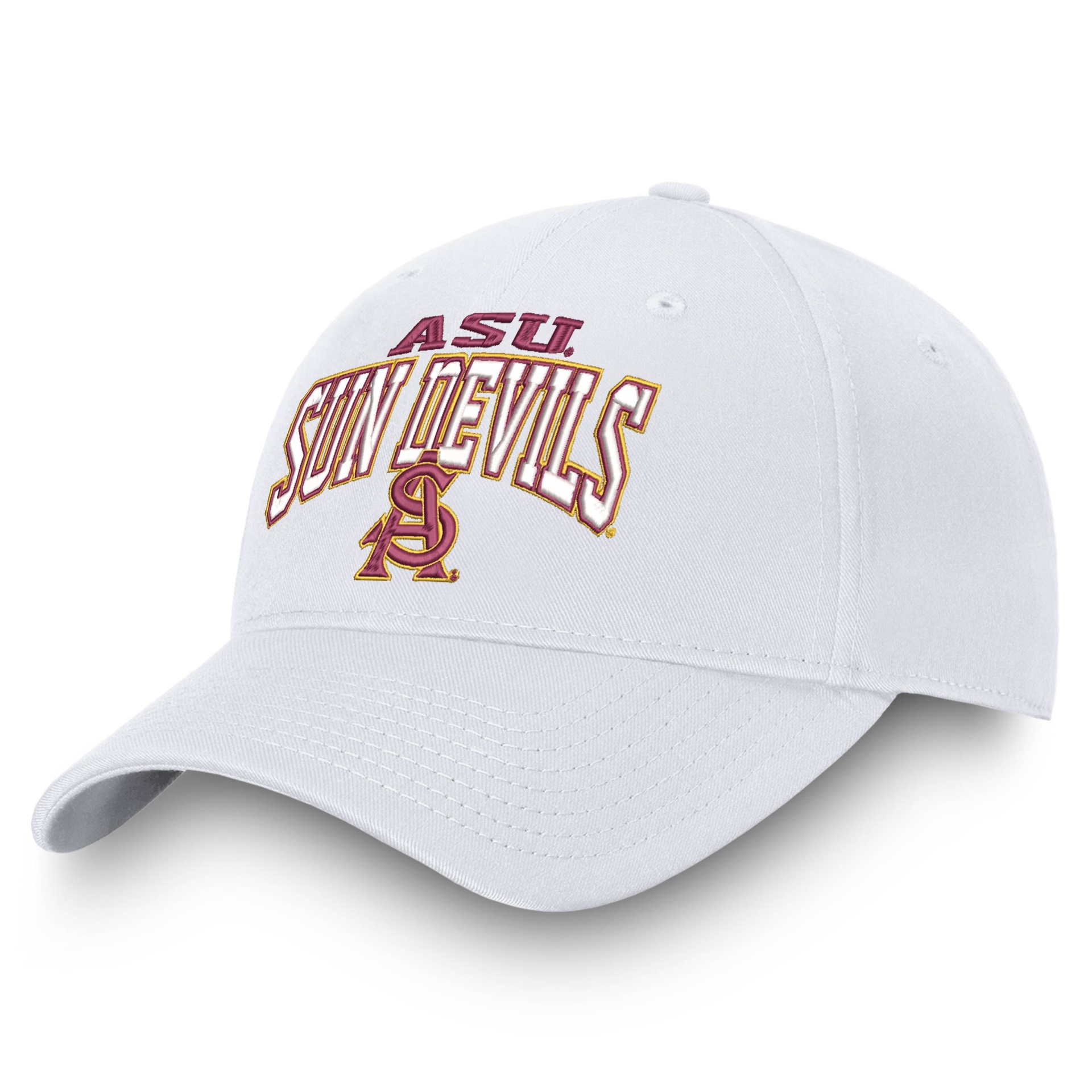 slide 1 of 4, NCAA Arizona State Sun Devils Men's Ringleader White Structured Cotton Twill Hat, 1 ct