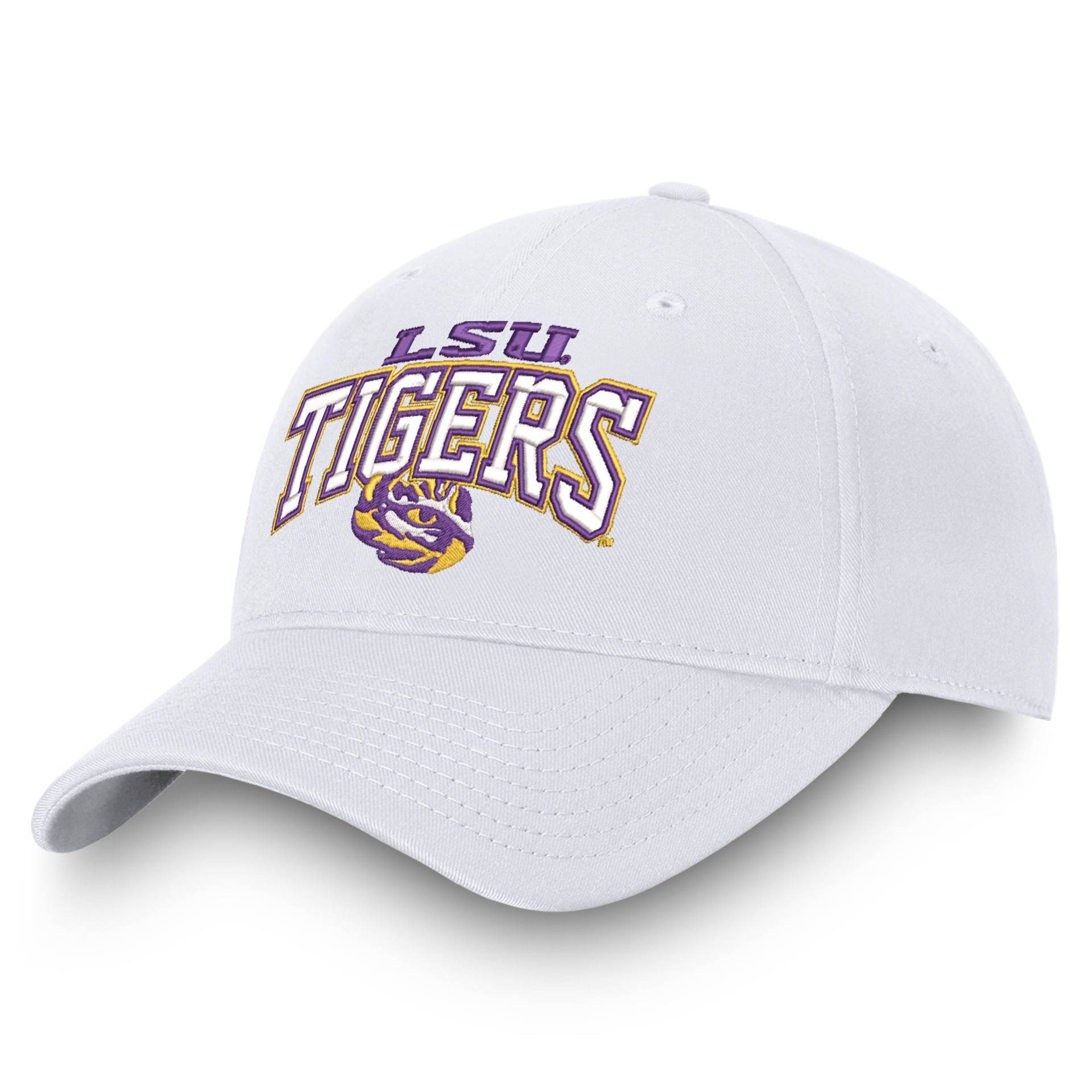 slide 1 of 4, NCAA LSU Tigers Men's Ringleader White Structured Cotton Twill Hat, 1 ct