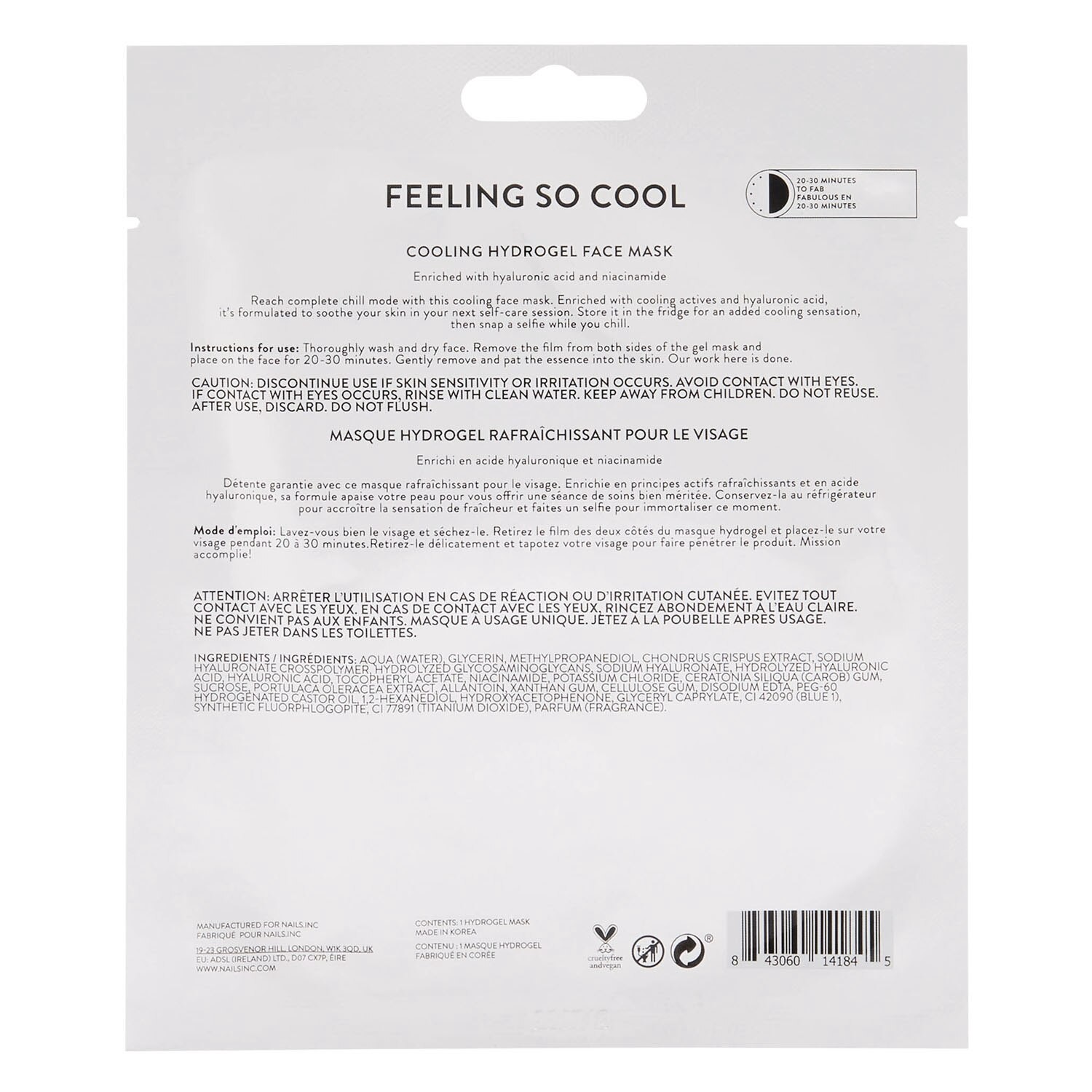 slide 2 of 3, Nails.INC Inc.Redible Feeling So Cool Cryotherapy Face Sheet Mask, 1 ct