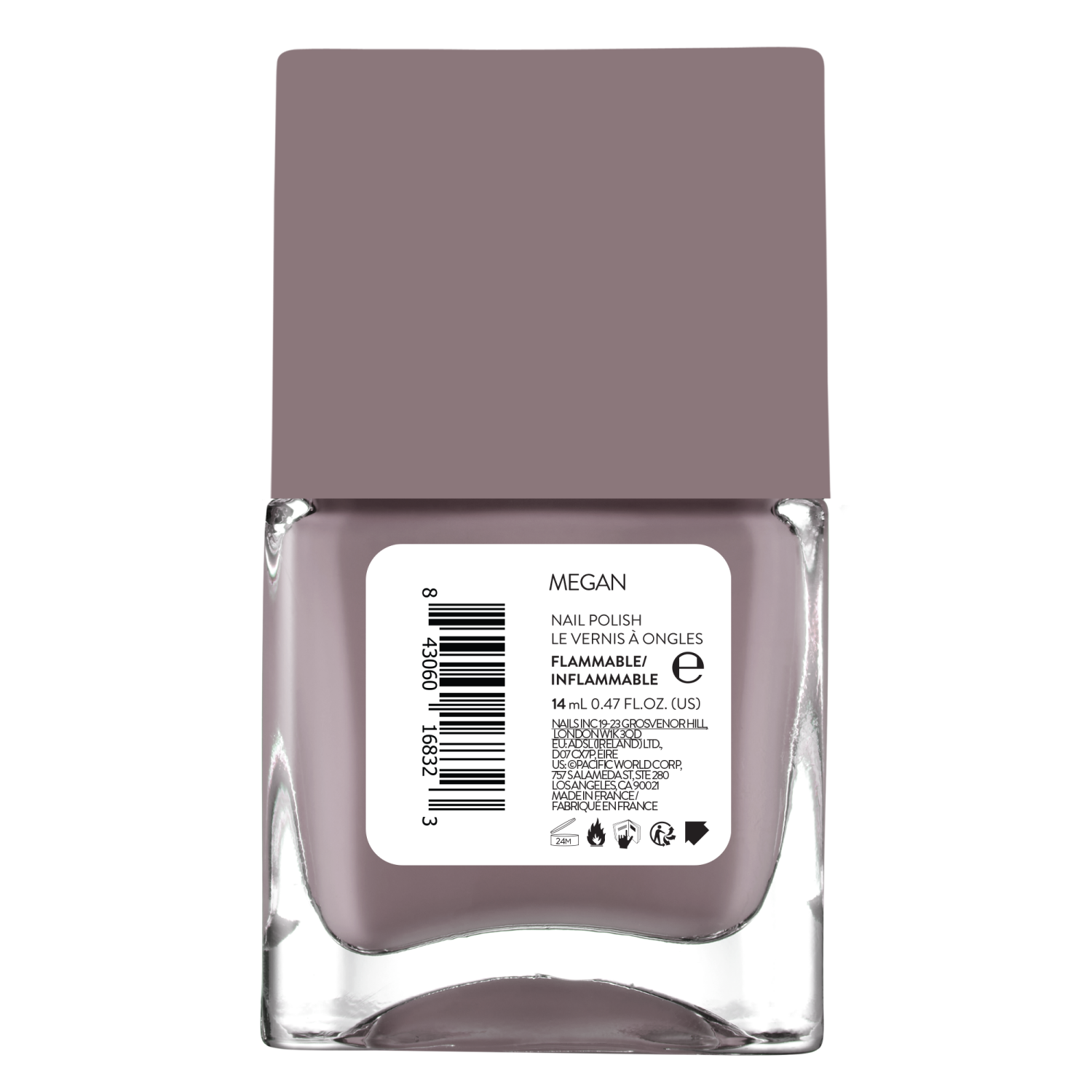 slide 2 of 2, Nails Inc. Go Top Less Megan Nail Polish - Mushroom Gray Creme - 0.47 fl oz, 0.47 fl oz