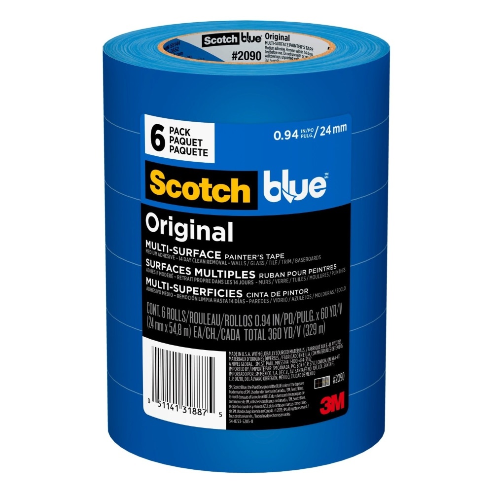 slide 1 of 1, 3M Scotch Blue Painter's Tape - 6 Pack, 0.94 in x 60 yd