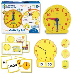 Learning Resources Time Activity Set, Teaching Time Activity, Kids Learning Clock, Back to School Must-Have Supplies, Ages 5+