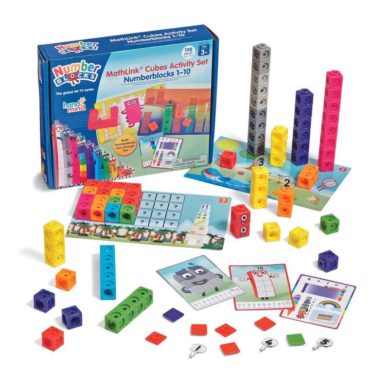 slide 1 of 7, Hand2Mind Numberblocks MathLink Cubes 1-10 Activity Set, Teacher Supplies, 1 ct