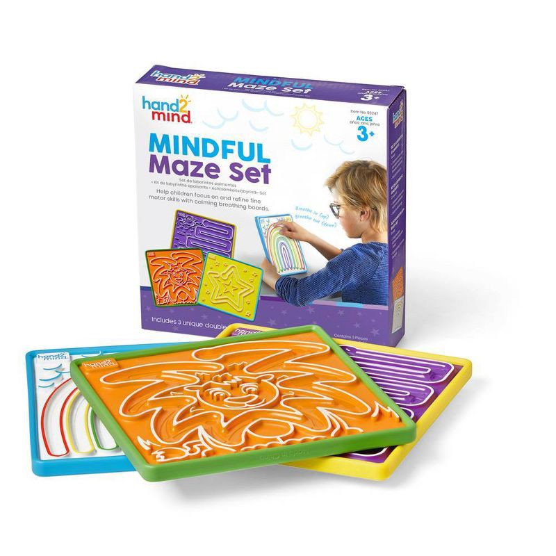 slide 1 of 7, Hand2Mind Mindful Maze Brainteaser 3pc, Teacher Supplies, 3 ct