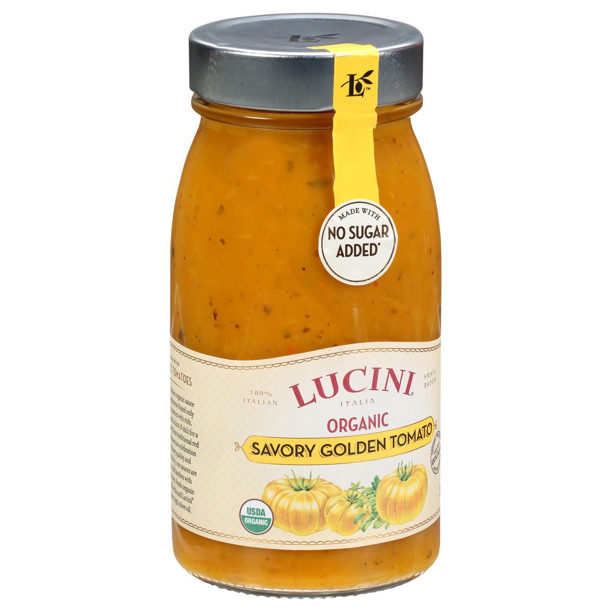 slide 10 of 11, Lucini 100% Italian Small Batch Organic Savory Golden Tomato 25.5 oz. Jar, 25.5 oz