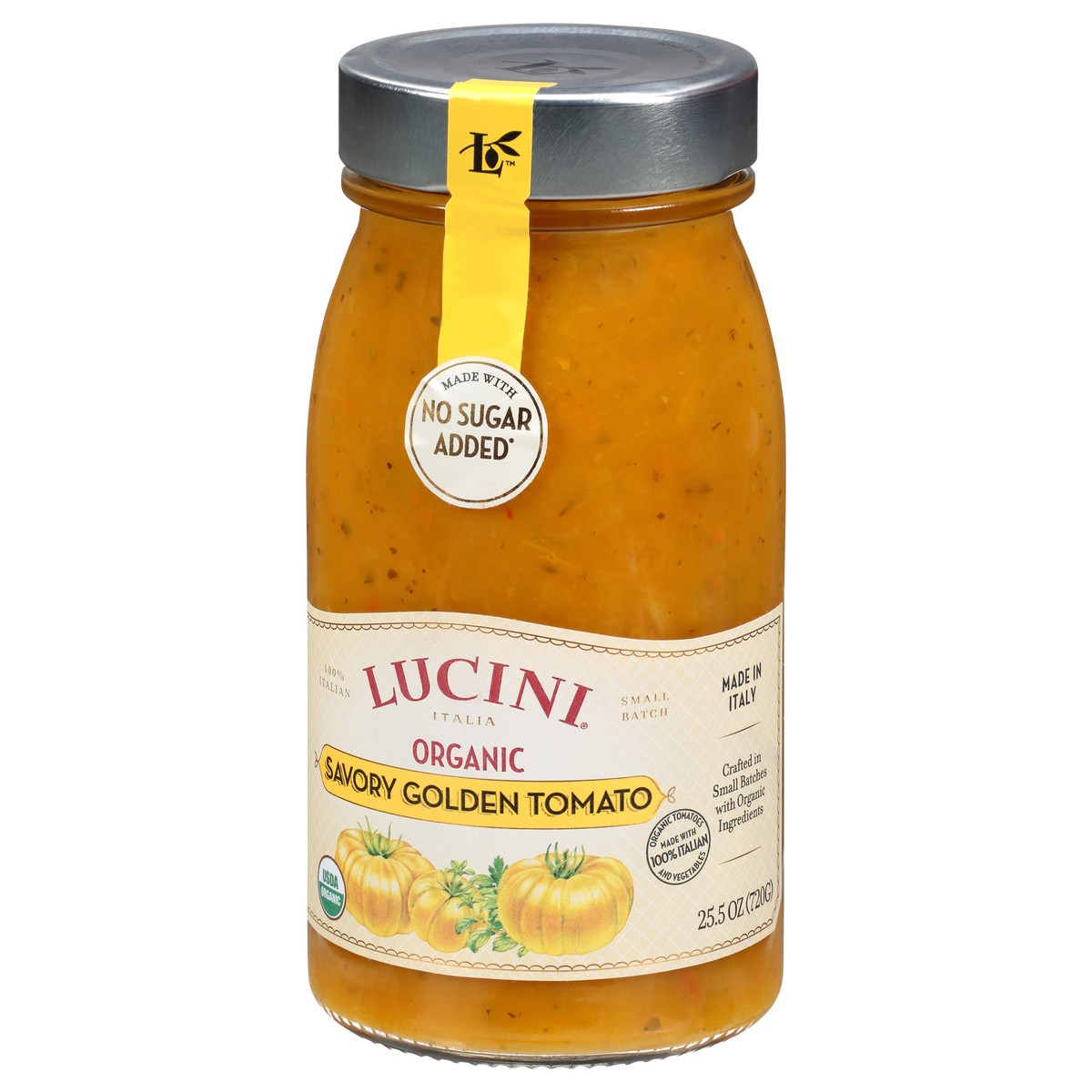 slide 6 of 11, Lucini 100% Italian Small Batch Organic Savory Golden Tomato 25.5 oz. Jar, 25.5 oz