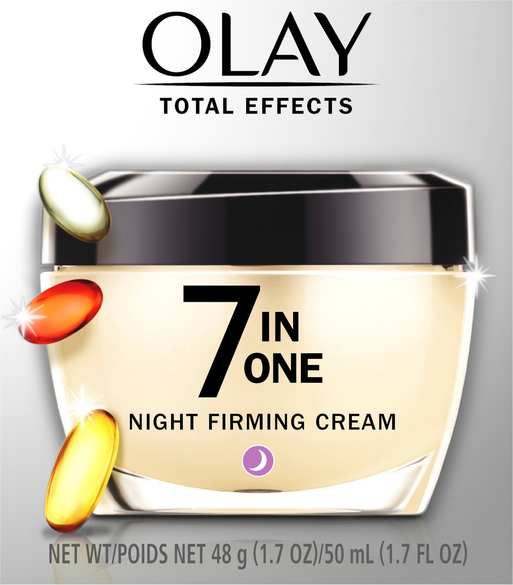 slide 8 of 8, Olay Total Effects Night Firming Cream Face Moisturizer, 1.7 oz, 1.7 fl oz