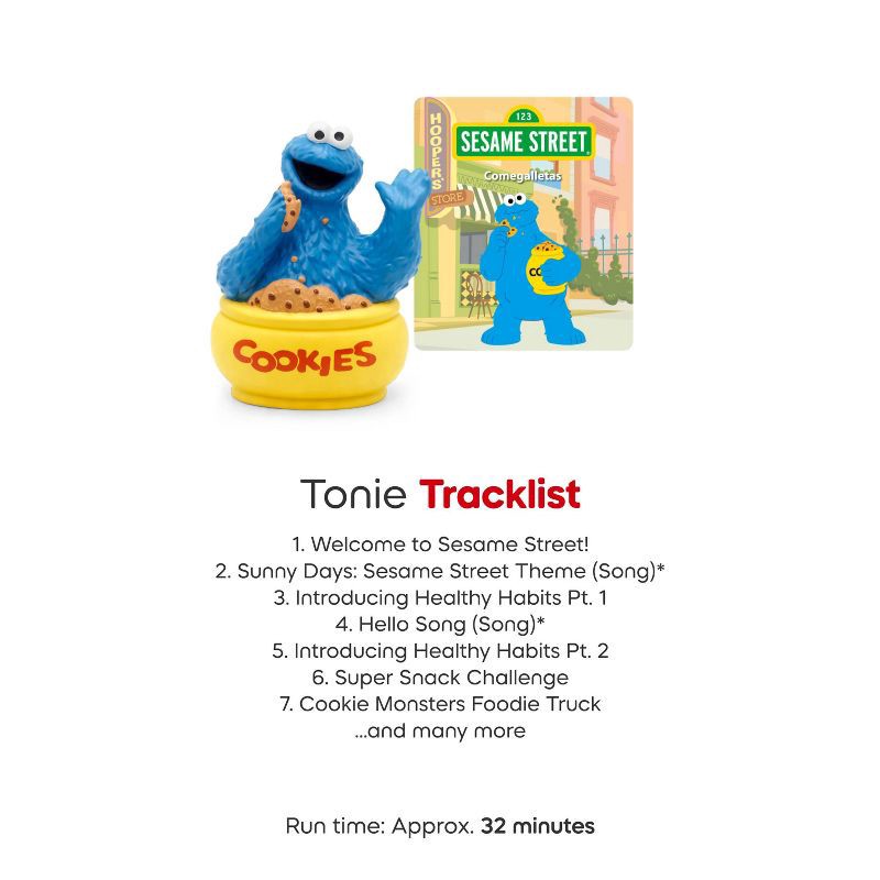 slide 6 of 7, tonies Sesame Street Cookie Monster Tonie Figurine: PVC Material, Music Learning System, Digital Music Player Accessory, 1 ct