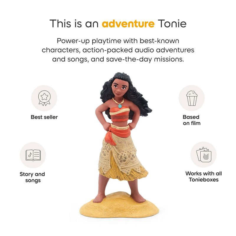 slide 5 of 7, tonies Disney Moana Tonie Figurine: Digital Learning System Accessory & PVC Material, 1 ct