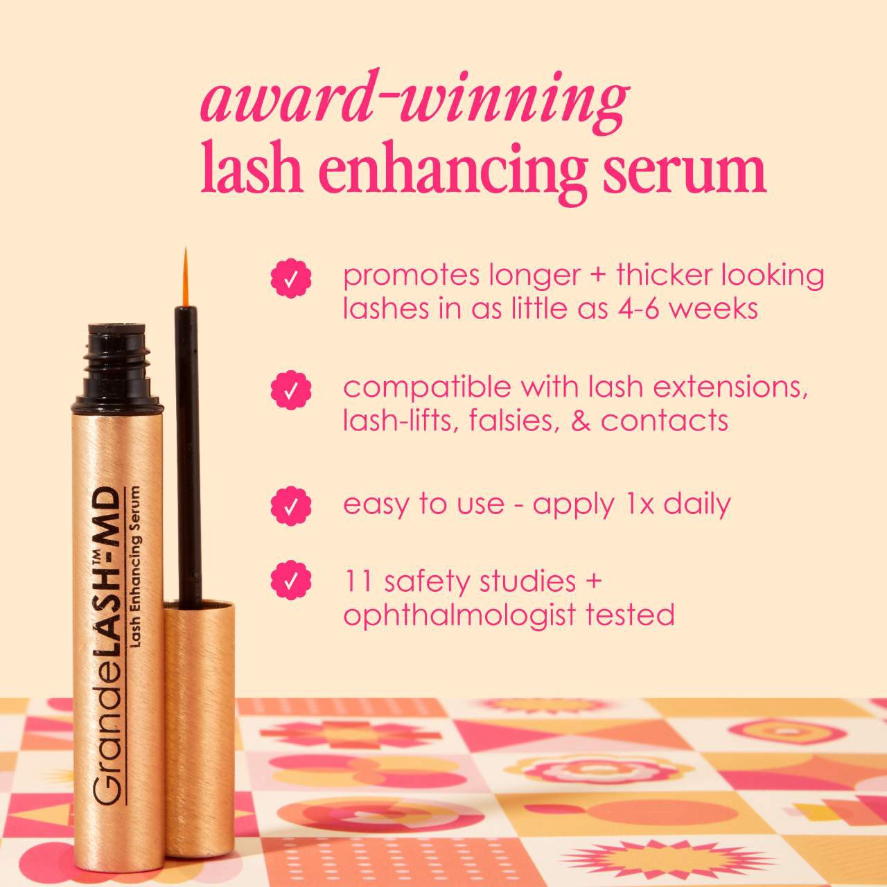 slide 5 of 8, Grande Cosmetics GrandeLASH-MD Lash Enhancing Serum Mini .033 oz / 1 mL, 