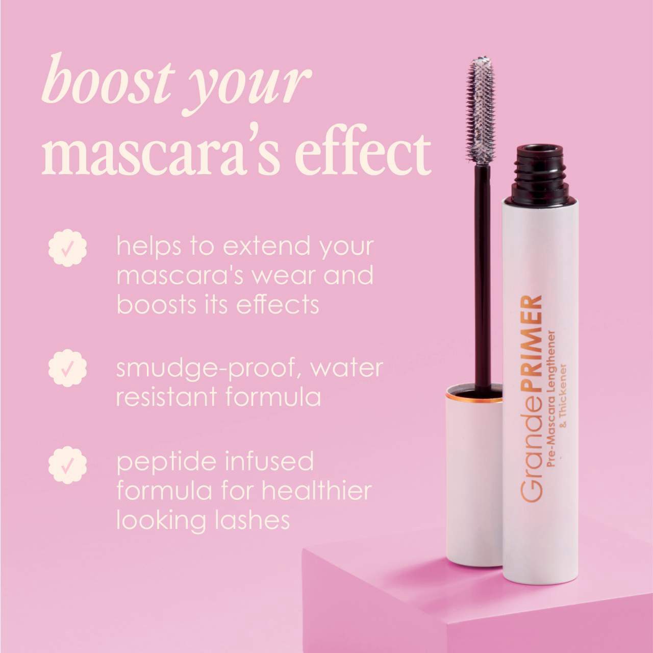 slide 3 of 6, Grande Cosmetics GrandePRIMER Pre-Mascara Lengthener & Thickener 0.34 oz/ 10 mL,