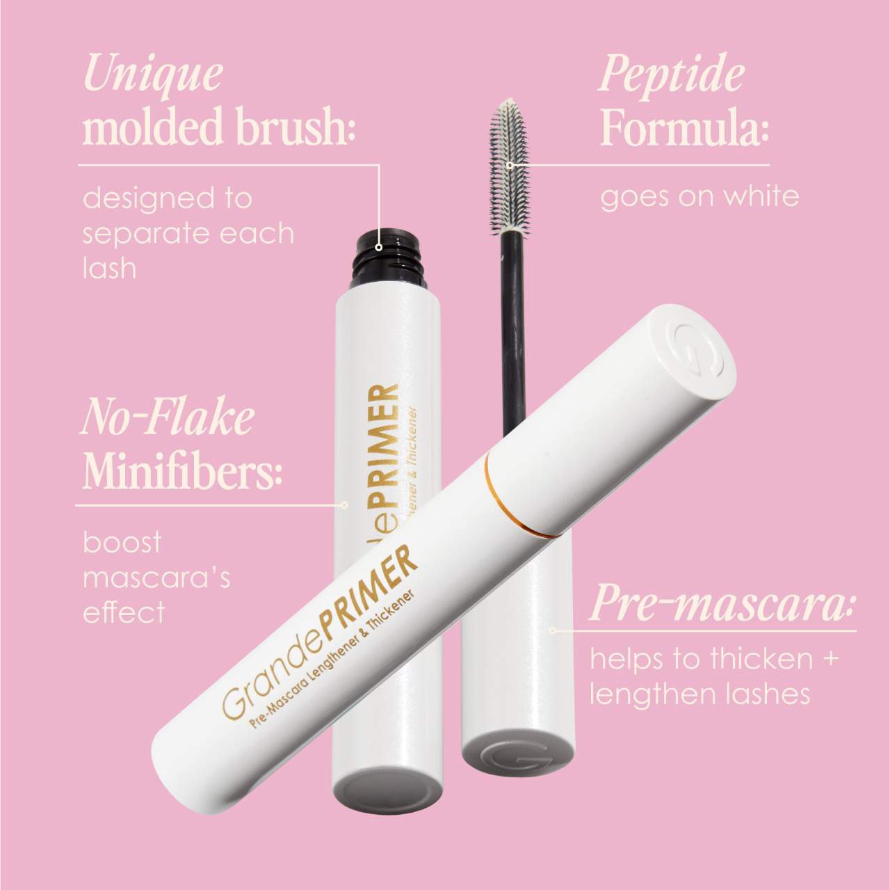 slide 4 of 6, Grande Cosmetics GrandePRIMER Pre-Mascara Lengthener & Thickener 0.34 oz/ 10 mL,