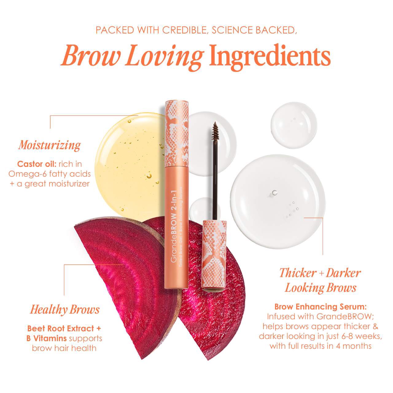 slide 3 of 9, Grande Cosmetics GrandeBROW 2-In-1 Tinted Brow Gel + Brow Enhancing Serum Medium,